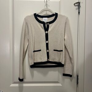 Gilli Beige Cardigan with Black Accents